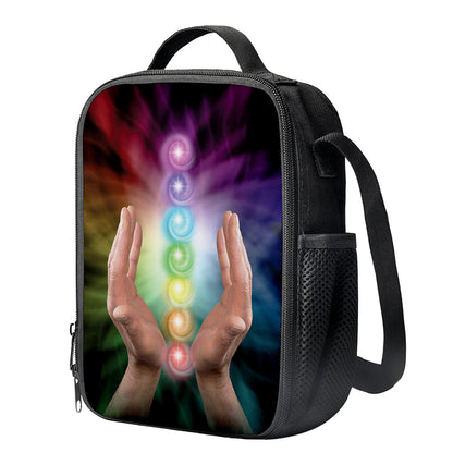 Seven Chakras Energy Print Crossbody Lunch Bag