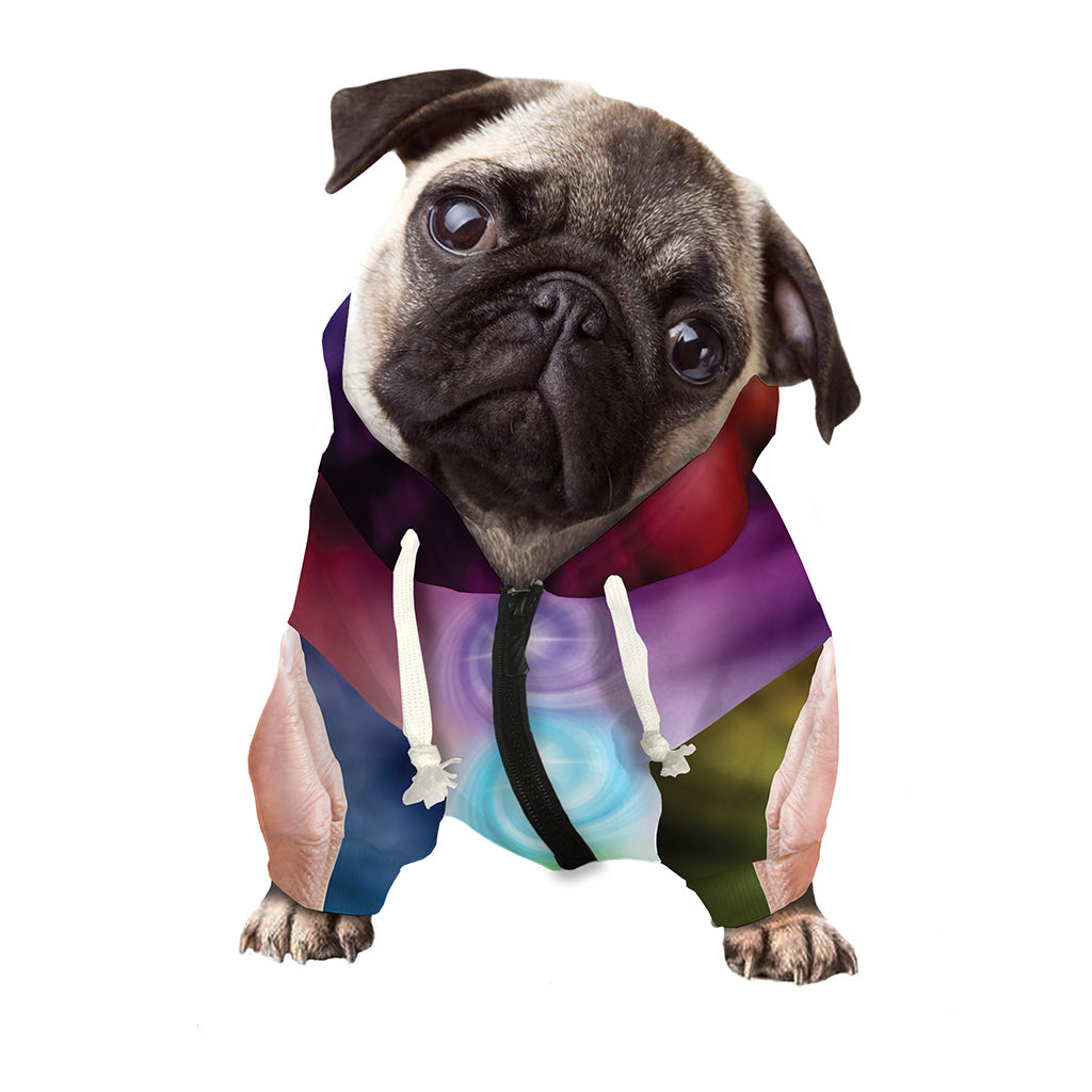Seven Chakras Energy Print Dog Zip Up Hoodie