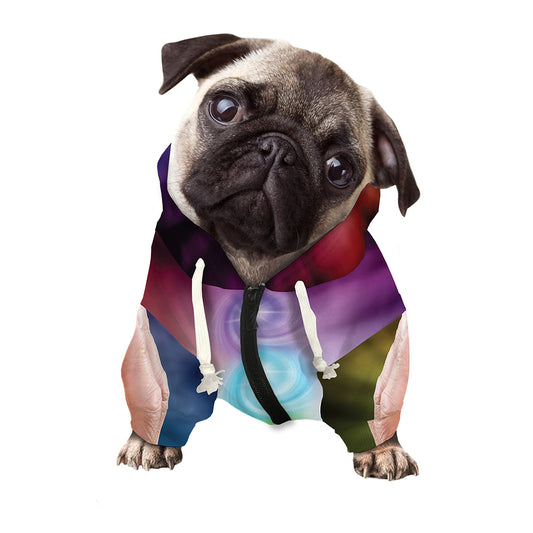 Seven Chakras Energy Print Dog Zip Up Hoodie