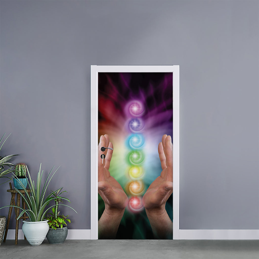 Seven Chakras Energy Print Door Sticker