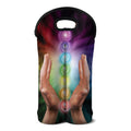 Seven Chakras Energy Print Double Neoprene Wine Tote