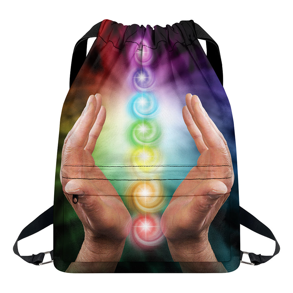 Seven Chakras Energy Print Drawstring Backpack