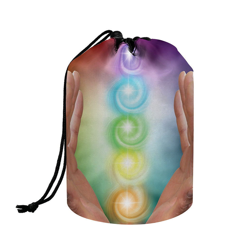 Seven Chakras Energy Print Drawstring Makeup Bag