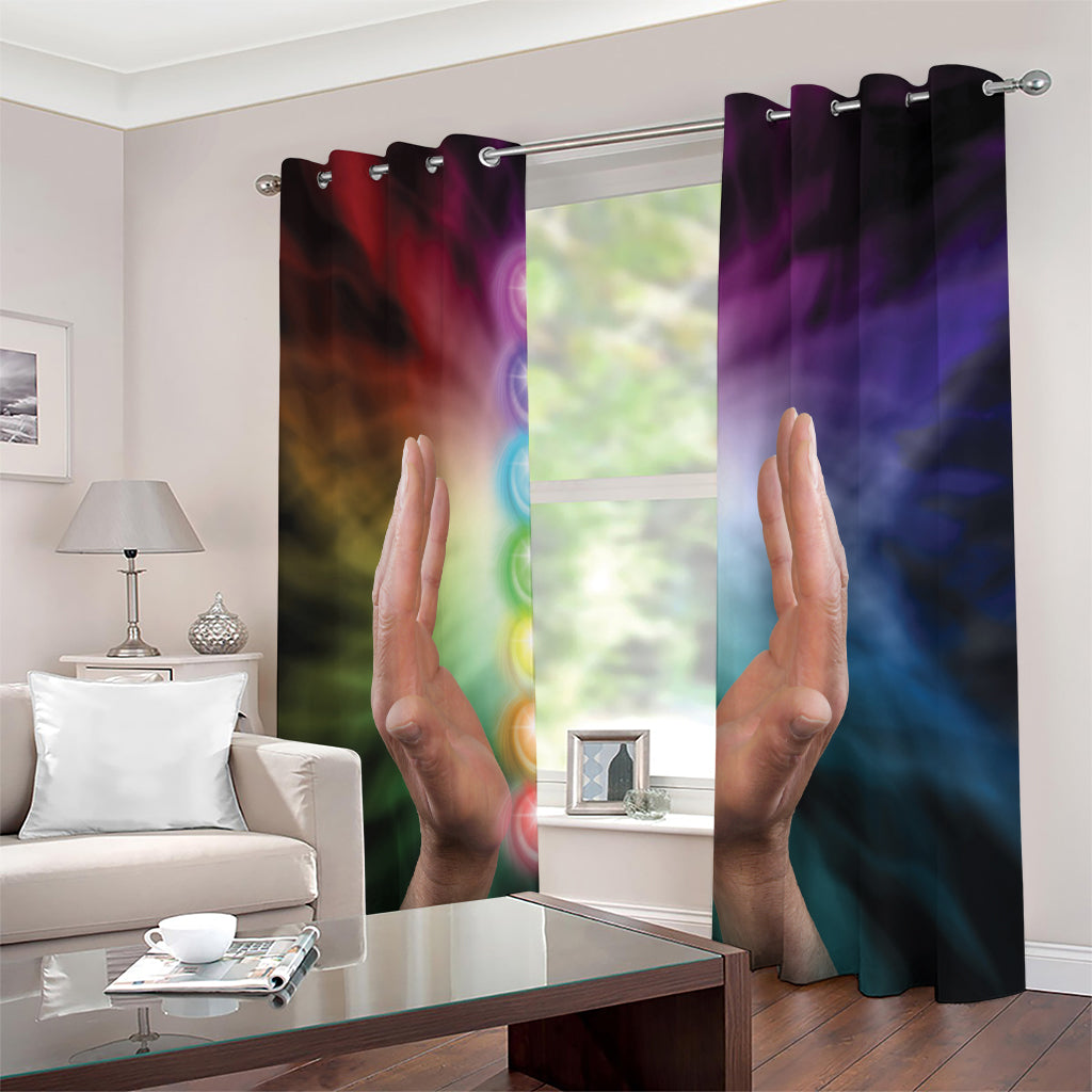 Seven Chakras Energy Print Extra Wide Grommet Curtains