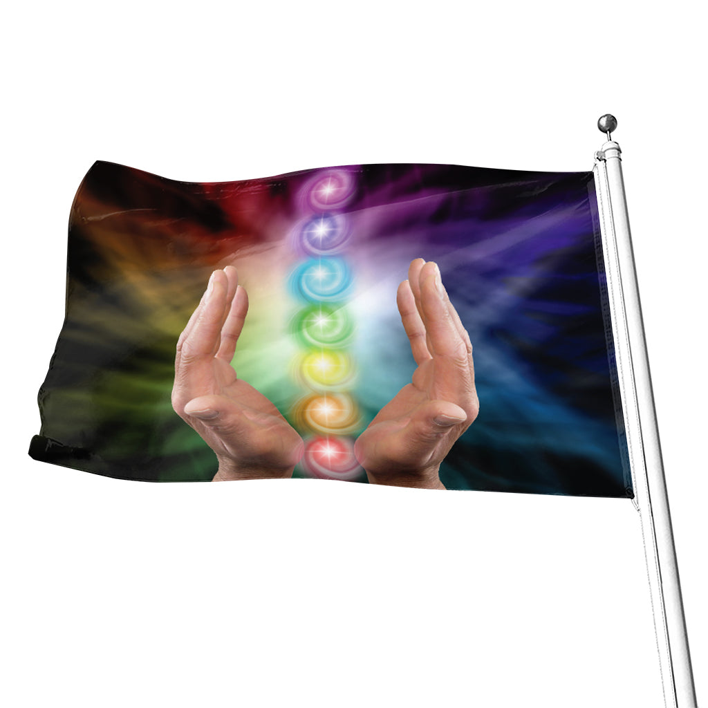 Seven Chakras Energy Print Flag