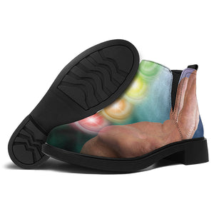 Seven Chakras Energy Print Flat Ankle Boots