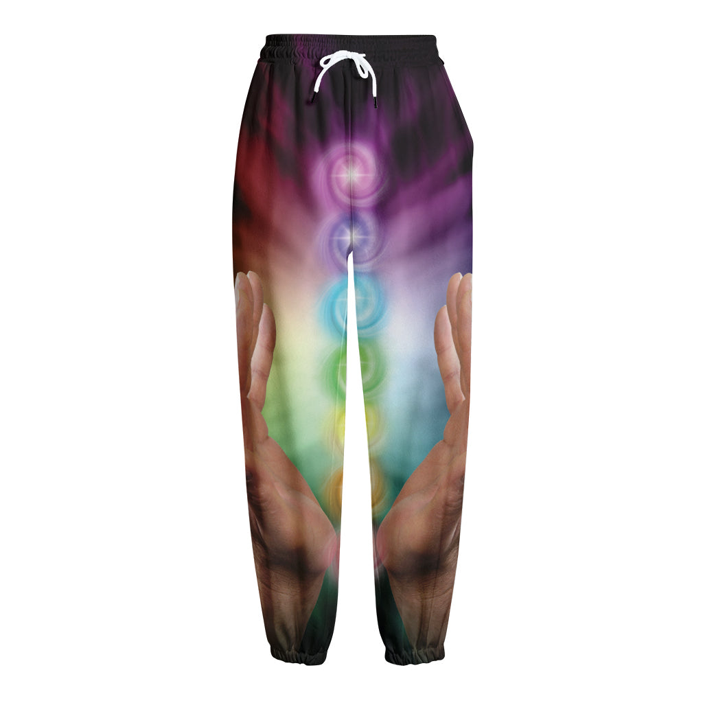 Seven Chakras Energy Print Fleece Lined Knit Pants