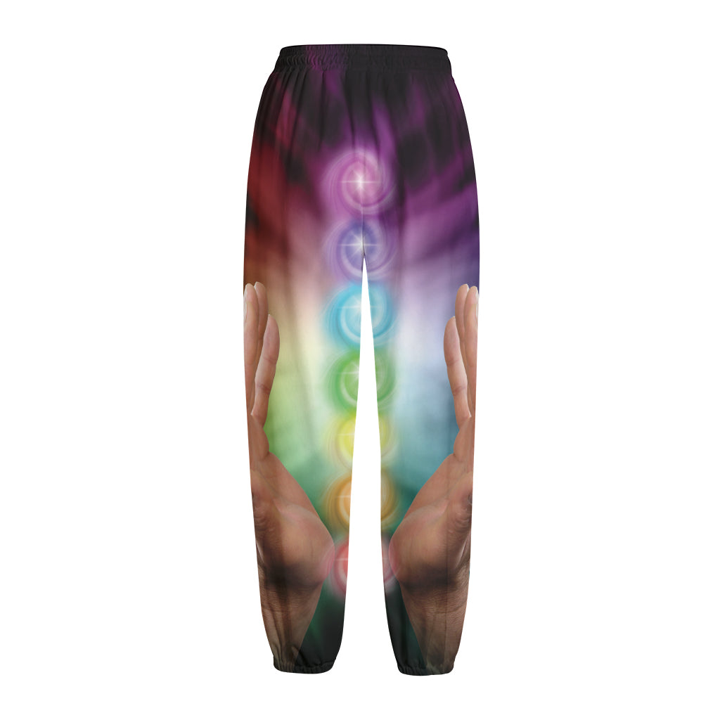 Seven Chakras Energy Print Fleece Lined Knit Pants