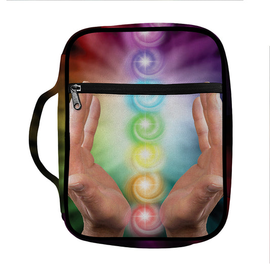 Seven Chakras Energy Print Front Pocket Bible Bag