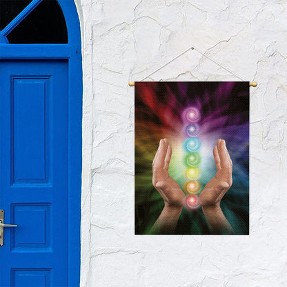 Seven Chakras Energy Print Garden Flag