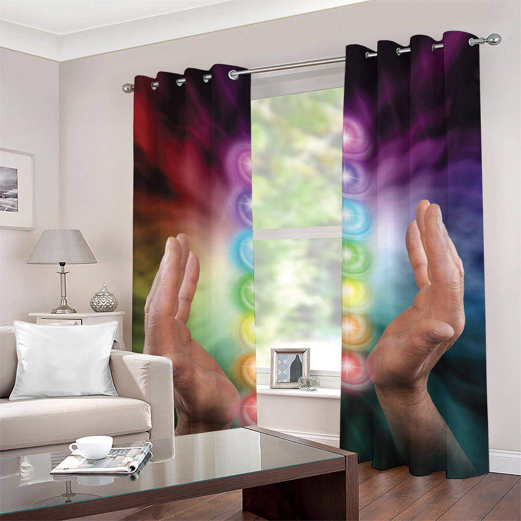 Seven Chakras Energy Print Grommet Curtains