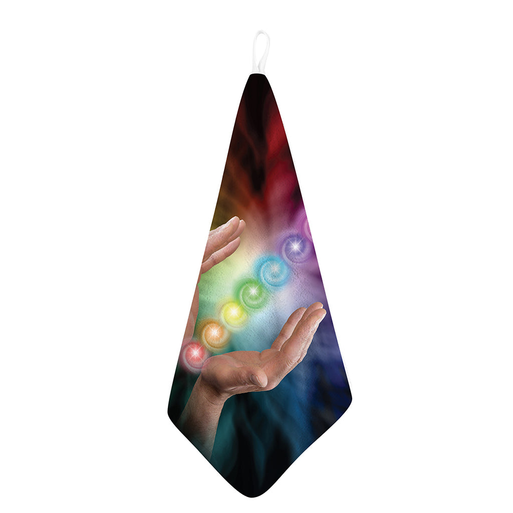 Seven Chakras Energy Print Hand Towel