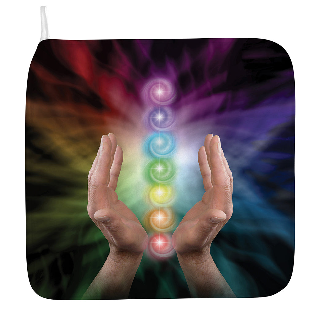Seven Chakras Energy Print Hand Towel