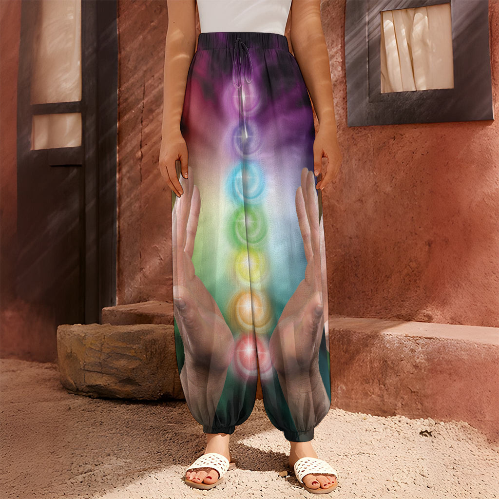 Seven Chakras Energy Print Harem Pants