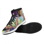 Seven Chakras Energy Print High Top Leather Sneakers