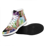 Seven Chakras Energy Print High Top Leather Sneakers