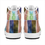 Seven Chakras Energy Print High Top Leather Sneakers