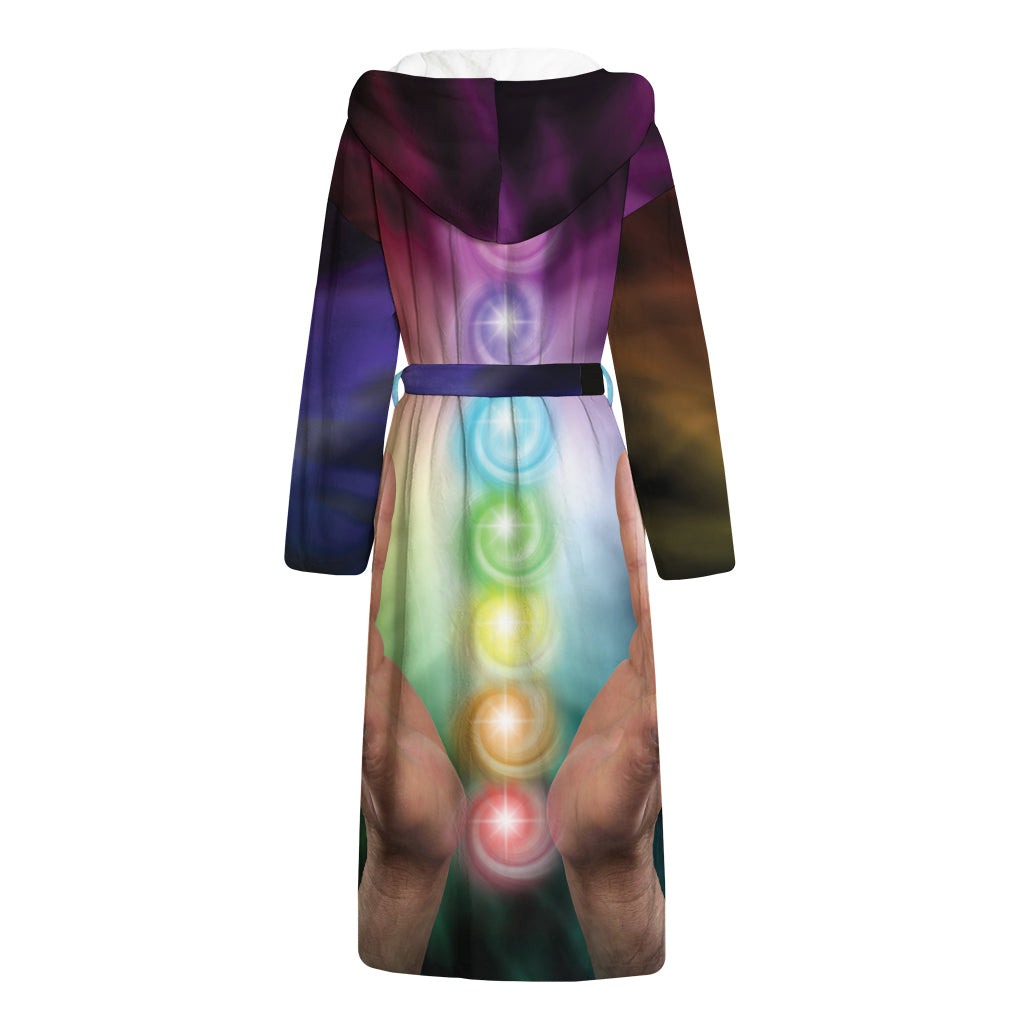 Seven Chakras Energy Print Hooded Bathrobe