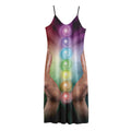 Seven Chakras Energy Print Jersey Midi Cami Dress