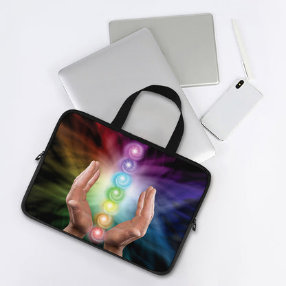 Seven Chakras Energy Print Laptop Sleeve With Handle