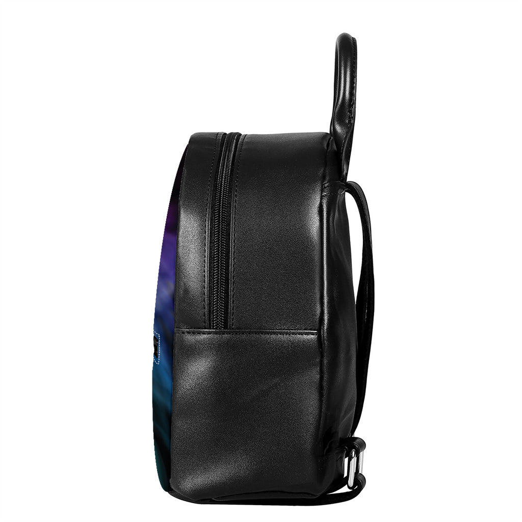 Seven Chakras Energy Print Leather Backpack