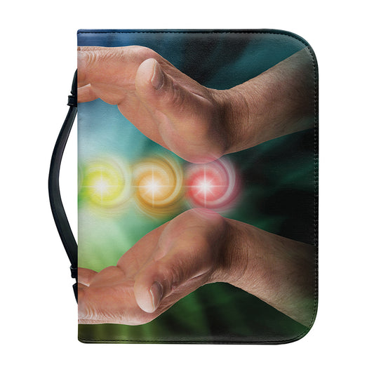 Seven Chakras Energy Print Leather Bible Cover