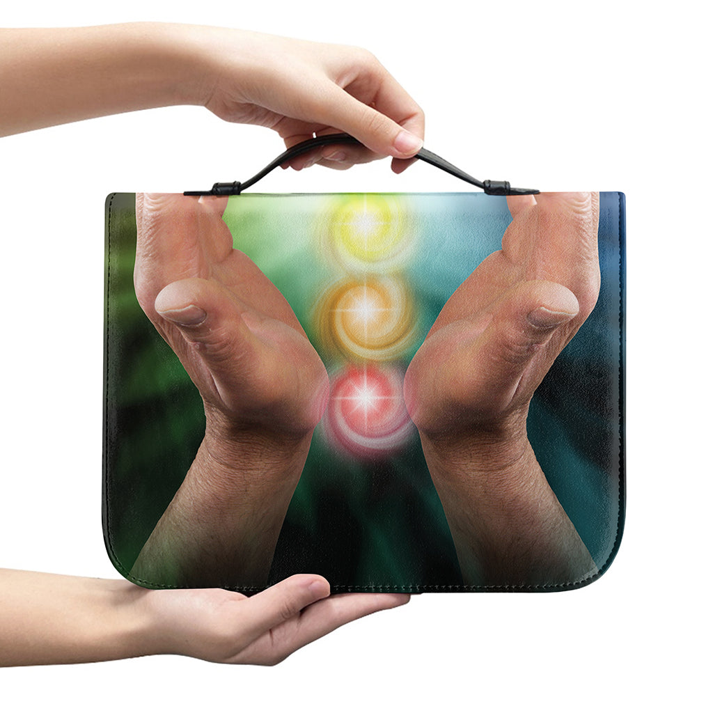 Seven Chakras Energy Print Leather Bible Cover