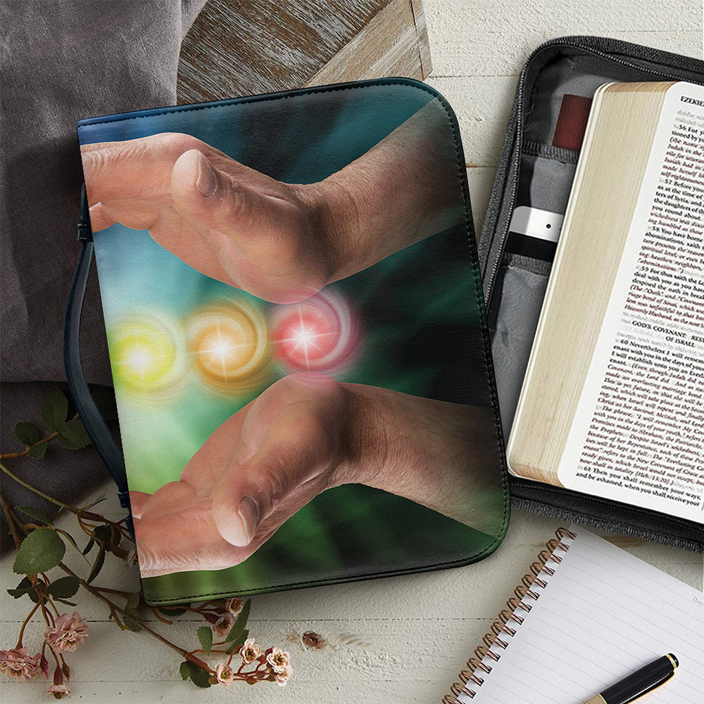 Seven Chakras Energy Print Leather Bible Cover
