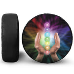 Seven Chakras Energy Print Leather Spare Tire Cover