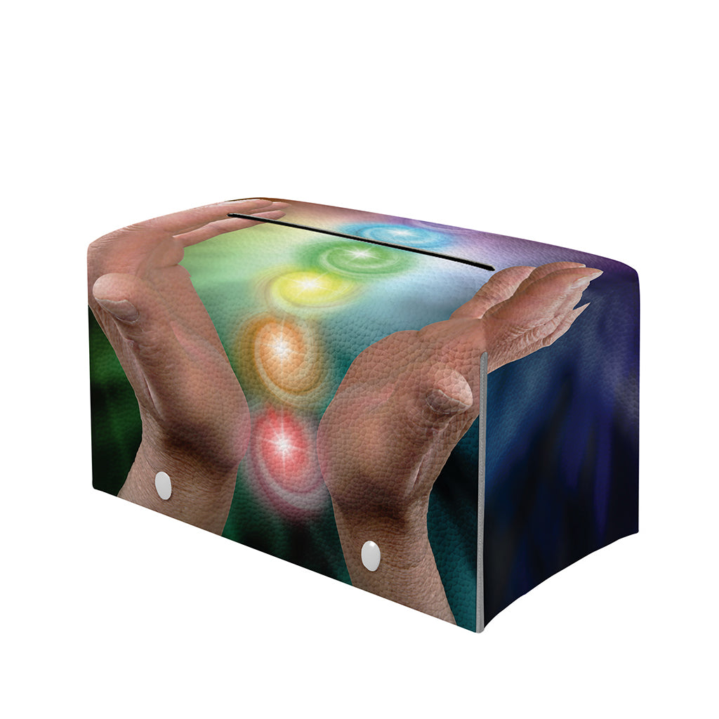 Seven Chakras Energy Print Leather Tissue Box Cover