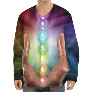 Seven Chakras Energy Print Long Sleeve Baseball Jersey