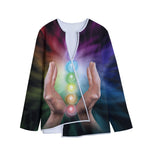 Seven Chakras Energy Print Long Sleeve Short Coat