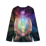 Seven Chakras Energy Print Long Sleeve Short Coat
