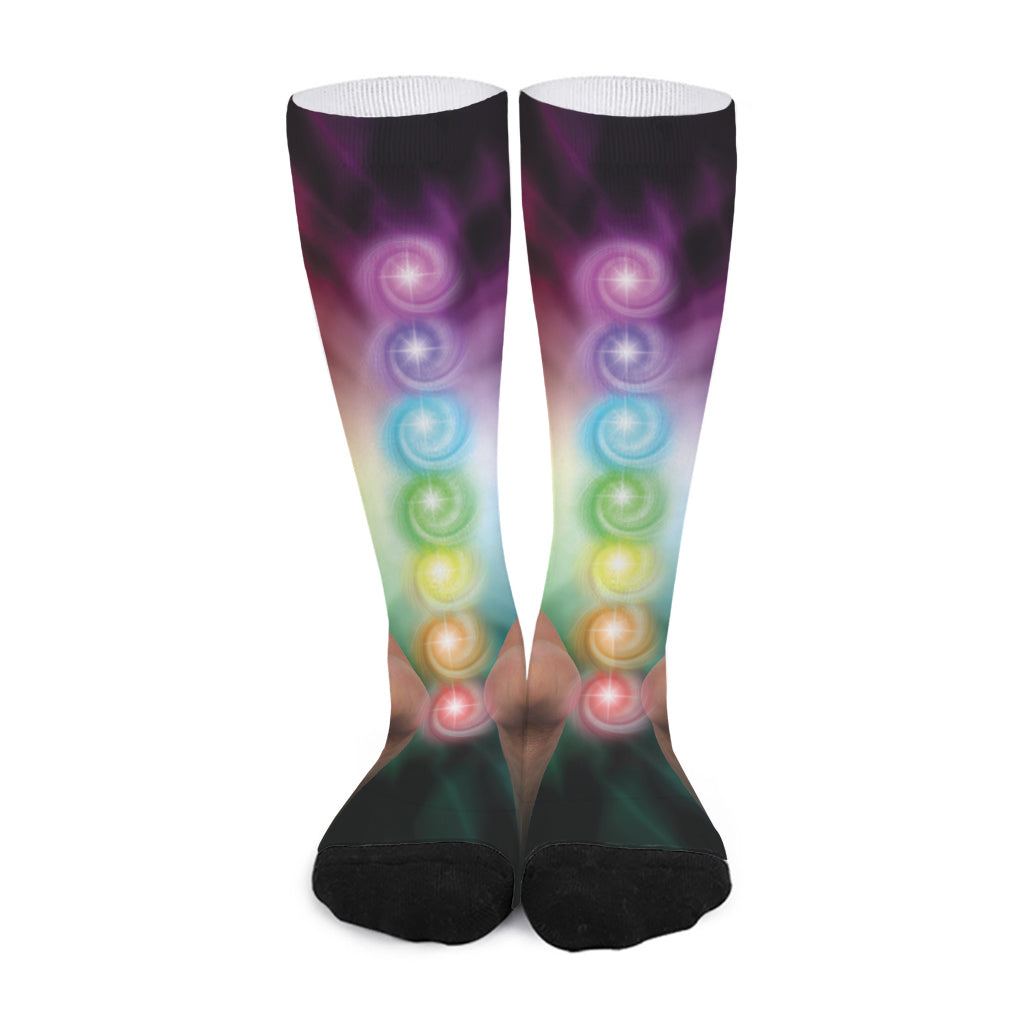 Seven Chakras Energy Print Long Socks