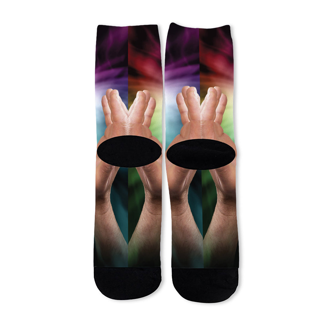Seven Chakras Energy Print Long Socks