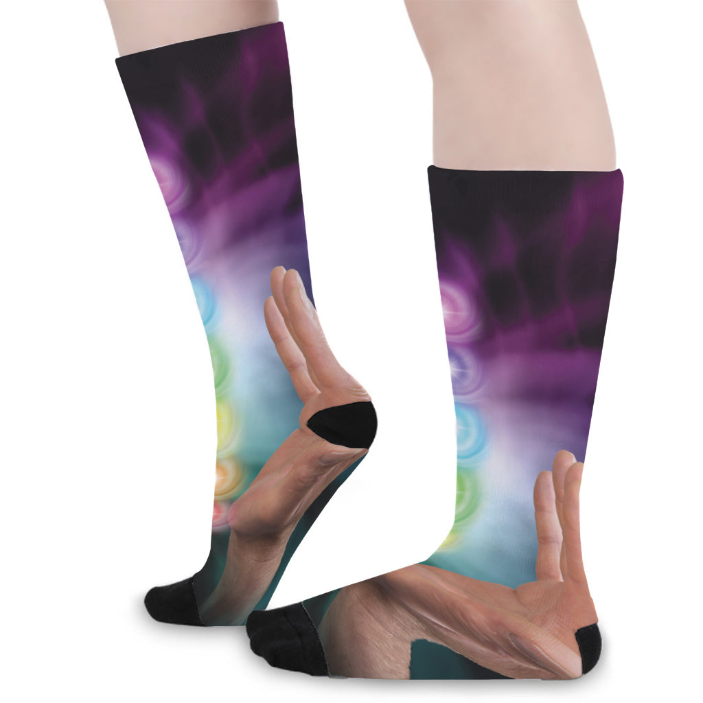 Seven Chakras Energy Print Long Socks