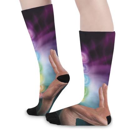 Seven Chakras Energy Print Long Socks