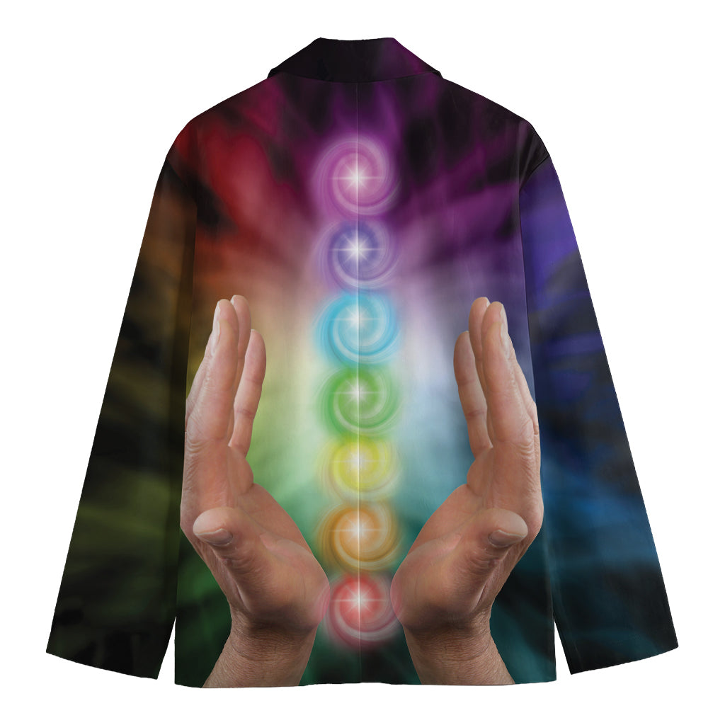 Seven Chakras Energy Print Men's Blazer