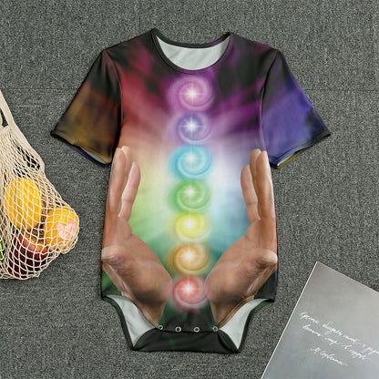 Seven Chakras Energy Print Men's Bodysuit