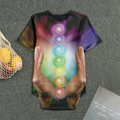 Seven Chakras Energy Print Men's Bodysuit
