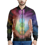 Seven Chakras Energy Print Men's Bomber Jacket