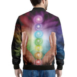 Seven Chakras Energy Print Men's Bomber Jacket
