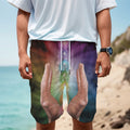 Seven Chakras Energy Print Men's Cargo Shorts