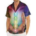 Seven Chakras Energy Print Men's Deep V-Neck Shirt