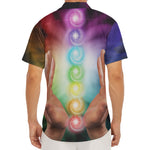 Seven Chakras Energy Print Men's Deep V-Neck Shirt