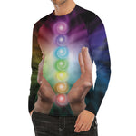 Seven Chakras Energy Print Men's Long Sleeve Rash Guard