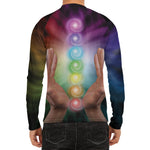 Seven Chakras Energy Print Men's Long Sleeve Rash Guard