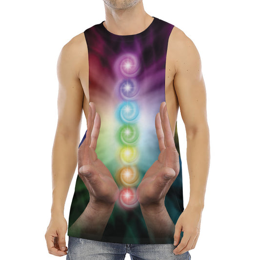 Seven Chakras Energy Print Men's Muscle Tank Top