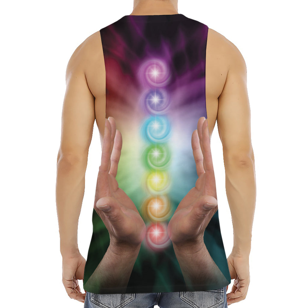 Seven Chakras Energy Print Men's Muscle Tank Top