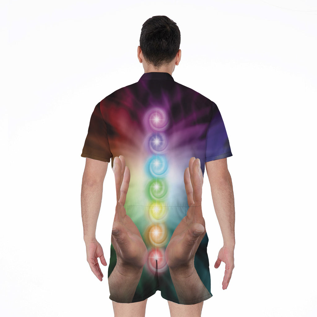 Seven Chakras Energy Print Men's Rompers